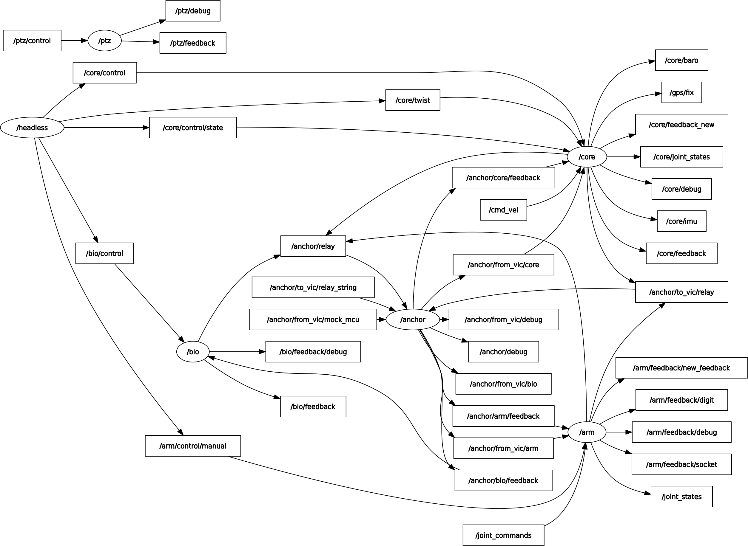 rqt_graph of Anchor ran with Headless